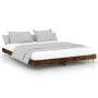 Smoked oak engineered wood bed frame 120x200cm by vidaXL, Beds and slatted bases - Ref: Foro24-832154, Price: 90,56 €, Discou...