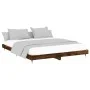 Smoked oak engineered wood bed frame 120x200cm by vidaXL, Beds and slatted bases - Ref: Foro24-832154, Price: 90,56 €, Discou...