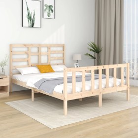 Estructura de cama madera maciza 120x190 cm