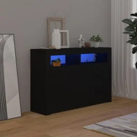 Sideboard with LED lights black 115.5x30x75 cm by vidaXL, Sideboards - Ref: Foro24-804338, Price: 116,85 €, Discount: %
