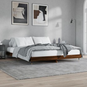 Bettgestell aus eichenbraunem Holzwerkstoff, 120 x 200 cm von vidaXL, Betten und Lattenroste - Ref: Foro24-832156, Preis: 93,...