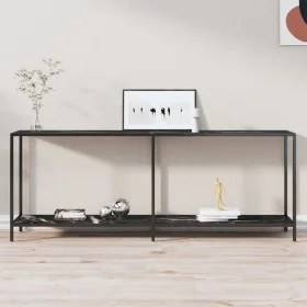 Black tempered glass console table 200x35x75.5 cm by vidaXL, Side tables - Ref: Foro24-331709, Price: 89,71 €, Discount: %