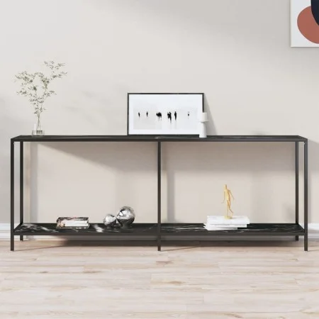 Schwarzer Konsolentisch aus gehärtetem Glas, 200 x 35 x 75,5 cm von vidaXL, Seitentische - Ref: Foro24-331709, Preis: 89,71 €...