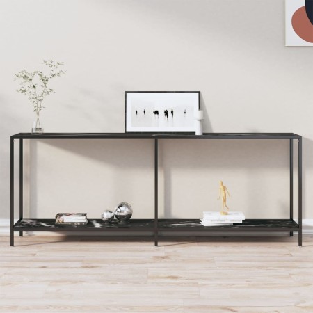 Schwarzer Konsolentisch aus gehärtetem Glas, 200 x 35 x 75,5 cm von vidaXL, Seitentische - Ref: Foro24-331709, Preis: 97,83 €...