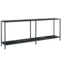 Black tempered glass console table 200x35x75.5 cm by vidaXL, Side tables - Ref: Foro24-331709, Price: 98,11 €, Discount: %