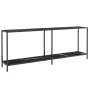 Mesa consola vidrio templado negro 200x35x75,5 cm de vidaXL, Mesas auxiliares - Ref: Foro24-331709, Precio: 89,47 €, Descuent...