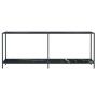 Mesa consola vidrio templado negro 200x35x75,5 cm