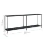 Mesa consola vidrio templado negro 200x35x75,5 cm de vidaXL, Mesas auxiliares - Ref: Foro24-331709, Precio: 89,47 €, Descuent...