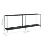 Schwarzer Konsolentisch aus gehärtetem Glas, 200 x 35 x 75,5 cm von vidaXL, Seitentische - Ref: Foro24-331709, Preis: 97,83 €...