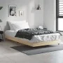Sonoma oak engineered wood bed frame 100x200 cm by vidaXL, Beds and slatted bases - Ref: Foro24-832160, Price: 67,83 €, Disco...