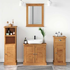 Juego de muebles de baño con cajón VIGO 4 pcs Marrón miel