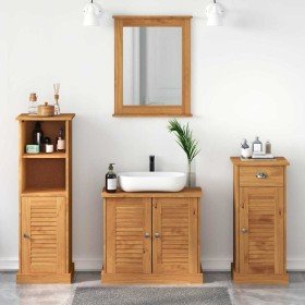 Juego de muebles de baño con cajón VIGO 4 pcs Marrón miel