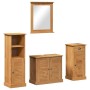 Juego de muebles de baño con cajón VIGO 4 pcs Marrón miel
