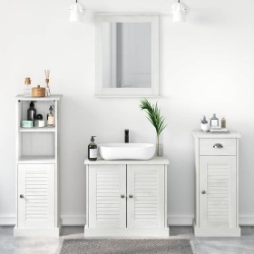 Juego de muebles de baño 3 pcs blanco antiguo 37 x 34 x 110 cm