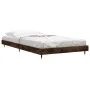 Smoke oak engineered wood bed frame 100x200 cm by vidaXL, Beds and slatted bases - Ref: Foro24-832162, Price: 73,87 €, Discou...
