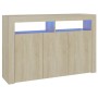 Sideboard with LED lights Sonoma oak 115.5x30x75 cm by vidaXL, Sideboards - Ref: Foro24-804340, Price: 105,79 €, Discount: %