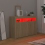 Sideboard with LED lights Sonoma oak 115.5x30x75 cm by vidaXL, Sideboards - Ref: Foro24-804340, Price: 105,79 €, Discount: %