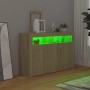 Sideboard with LED lights Sonoma oak 115.5x30x75 cm by vidaXL, Sideboards - Ref: Foro24-804340, Price: 105,79 €, Discount: %