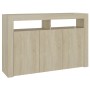 Sideboard with LED lights Sonoma oak 115.5x30x75 cm by vidaXL, Sideboards - Ref: Foro24-804340, Price: 105,79 €, Discount: %