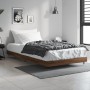 Estructura de cama madera de ingeniería marrón roble 100x200 cm de vidaXL, Camas y somieres - Ref: Foro24-832164, Precio: 70,...