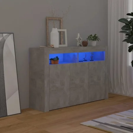Concrete gray sideboard with LED lights 115.5x30x75 cm by vidaXL, Sideboards - Ref: Foro24-804341, Price: 95,20 €, Discount: %