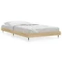 Sonoma oak engineered wood bed frame 90x200 cm by vidaXL, Beds and slatted bases - Ref: Foro24-832168, Price: 71,86 €, Discou...