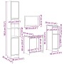 Juego de muebles de baño 4 piezas madera ingeniería envejecida