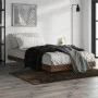 Brown oak engineered wood bed frame 90x200 cm by vidaXL, Beds and slatted bases - Ref: Foro24-832172, Price: 68,43 €, Discoun...