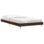 Brown oak engineered wood bed frame 90x200 cm by vidaXL, Beds and slatted bases - Ref: Foro24-832172, Price: 68,43 €, Discoun...