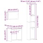 Juego de muebles baño 3 piezas madera ingeniería roble artisan