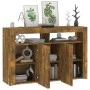 Sideboard with LED lights smoked oak 115.5x30x75 cm by vidaXL, Sideboards - Ref: Foro24-815732, Price: 75,09 €, Discount: %