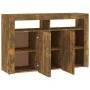 Sideboard with LED lights smoked oak 115.5x30x75 cm by vidaXL, Sideboards - Ref: Foro24-815732, Price: 75,09 €, Discount: %