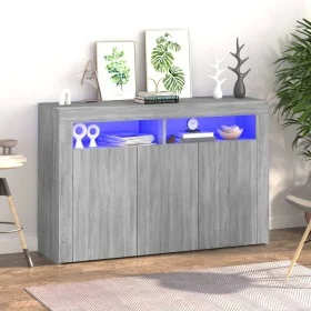 Sideboard mit LED-Leuchten in Sonoma-Grau 115,5x30x75 cm von vidaXL, Sideboards - Ref: Foro24-815733, Preis: 108,54 €, Rabatt: %