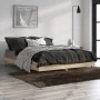 Sonoma oak engineered wood bed frame 135x190 cm by vidaXL, Beds and slatted bases - Ref: Foro24-832184, Price: 99,99 €, Disco...
