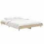 Sonoma oak engineered wood bed frame 135x190 cm by vidaXL, Beds and slatted bases - Ref: Foro24-832184, Price: 99,99 €, Disco...