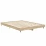 Sonoma oak engineered wood bed frame 135x190 cm by vidaXL, Beds and slatted bases - Ref: Foro24-832184, Price: 99,99 €, Disco...
