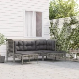 5-teiliges Gartenmöbel-Set und graue synthetische Rattankissen von vidaXL, Gartensets - Ref: Foro24-319664, Preis: 328,18 €, ...