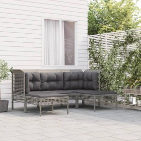 5-teiliges Gartenmöbel-Set und graue synthetische Rattankissen von vidaXL, Gartensets - Ref: Foro24-319664, Preis: 334,11 €, ...