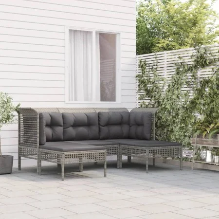 5-teiliges Gartenmöbel-Set und graue synthetische Rattankissen von vidaXL, Gartensets - Ref: Foro24-319664, Preis: 328,18 €, ...