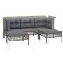 5-teiliges Gartenmöbel-Set und graue synthetische Rattankissen von vidaXL, Gartensets - Ref: Foro24-319664, Preis: 328,18 €, ...