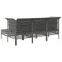 5-teiliges Gartenmöbel-Set und graue synthetische Rattankissen von vidaXL, Gartensets - Ref: Foro24-319664, Preis: 328,18 €, ...