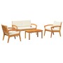 Conjunto bistro 4 pcs Marrón 75 x 45 x 38cm