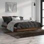 Estructura de cama madera de ingeniería marrón roble 135x190 cm de vidaXL, Camas y somieres - Ref: Foro24-832188, Precio: 100...