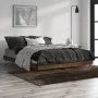Oak brown engineered wood bed frame 135x190 cm by vidaXL, Beds and slatted bases - Ref: Foro24-832188, Price: 102,74 €, Disco...