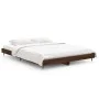 Oak brown engineered wood bed frame 135x190 cm by vidaXL, Beds and slatted bases - Ref: Foro24-832188, Price: 102,74 €, Disco...