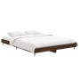 Estructura de cama madera de ingeniería marrón roble 135x190 cm de vidaXL, Camas y somieres - Ref: Foro24-832188, Precio: 100...