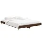 Oak brown engineered wood bed frame 135x190 cm by vidaXL, Beds and slatted bases - Ref: Foro24-832188, Price: 102,74 €, Disco...