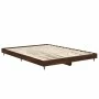 Oak brown engineered wood bed frame 135x190 cm by vidaXL, Beds and slatted bases - Ref: Foro24-832188, Price: 102,74 €, Disco...