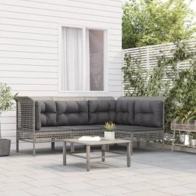 4-piece garden furniture set with gray synthetic rattan cushions by vidaXL, Garden sets - Ref: Foro24-319665, Price: 242,50 €...