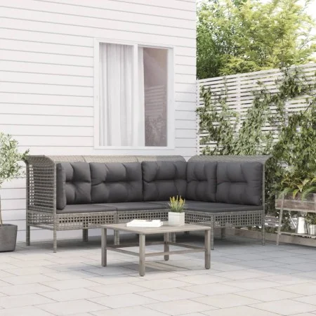 4-piece garden furniture set with gray synthetic rattan cushions by vidaXL, Garden sets - Ref: Foro24-319665, Price: 242,50 €...